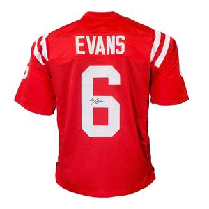 Zach Evans Signed Ole Miss College Red Football Jersey (JSA) Cheap Sale Visit
