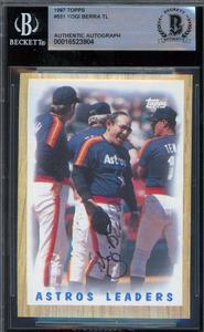 Yogi Berra Beckett BAS Signed 1987 Topps Team Leaders Autograph Online Online Free Shipping