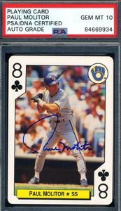 Paul Molitor Gem Mint 10 PSA DNA Signed 1992 Baseball Playing Card Autograph Cheap Sale Pictures