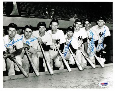 Yogi Berra Rizzuto Johnson Henrich Yankees Team Signed 1940s  8x10 Photo PSA Looking For For Sale