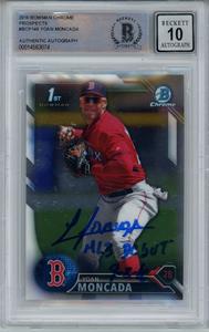 Yoan Moncada Autographed 2016 Bowman Chrome Prospects Beckett 10 Slab 41096 Cheap Sale Visit