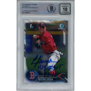 Yoan Moncada Autographed Chicago White Sox Trading Card MLB Debut Beckett 47006 Cheapest Pice Online