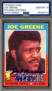 Joe Greene Gem Mint 10 PSA DNA Signed 1971 Topps Rookie Autograph Discount In China