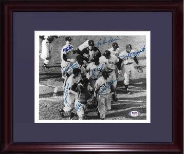 Yogi Berra Rizzuto REYNOLDS Sain Signed 8x10 framed Photo 8 auto PSA yankees WS For Sale Sale Online