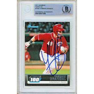 Yasmani Grandal Cincinnati Reds Signed 2011 Bowman Topps 100 Card Beckett Auth Auto Slab Free Shipping Shop Offer