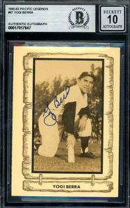 Yogi Berra Gem Mint 10 Beckett BAS Signed 1982 Pacific Legends Autograph Original Cheap Online
