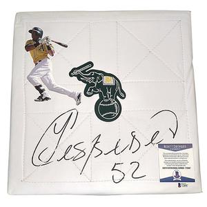 Yoenis Cespedes Signed Oakland Athletics Logo Baseball Base Exact Proof Beckett COA Authentic For Sale