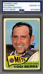 Yogi Berra Gem Mint 10 PSA DNA Signed 1965 Topps Autograph Cheap Get Authentic