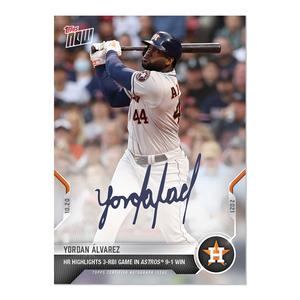 YORDAN ALVAREZ SIGNED HR & 3-RBI GAME TOPPS NOW ASTROS 9-1 WIN AUTO CARD #994A Low Pice Fee Shipping For Sale