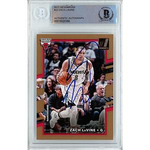 Zach LaVine Chicago Bulls Signed 2017-18 Donruss Card MN Timberwolves Beckett Auth Auto Finishline Sale Online