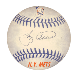 Yogi Berra New York Mets Autographed Signed Baseball Card (JSA COA #AP31891) Free Shipping Low Pice
