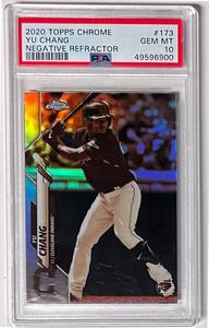 Yu Chang 2020 Topps Chrome Negative Refractor Rookie Card- PSA Graded 10 Gem MT Great Deals Cheap Pice