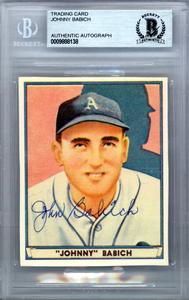 John Babich Autographed 1941 Play Ball Reprint Card #40 A's Beckett #9888138 Clearance Supply