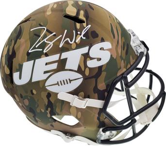 ZACH WILSON AUTOGRAPHED JETS CAMO FULL SIZE SPEED HELMET BECKETT QR 194725 Free Shipping Order