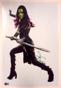 Zoe Saldana signed Marvel Gamora 12x18 photo poster autograph  Beckett BAS Free Shipping Limited Edition