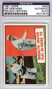Joe Oeschger Autographed Signed 1961 Topps Card #403 PSA/DNA #83312570 In China Sale Online