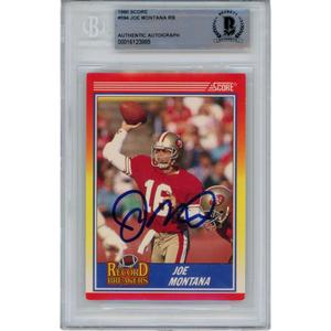 Joe Montana Autographed/Signed 1990 Score 594 Trading Card Beckett 47129 Clearance 2025