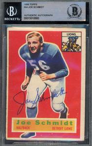 Joe Schmidt Beckett BAS Signed 1956 Topps Rookie Autograph Clearance Inexpensive