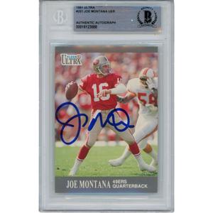 Joe Montana Autographed/Signed 1991 Fleer Ultra 251 Trading Card Beckett 47124 Cheapest Pice Sale Online