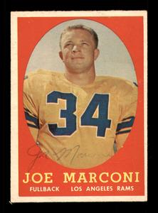 Joe Marconi Autographed 1958 Topps Rookie Card #63 Los Angeles Rams SKU #198165 Free Shipping Limited Edition