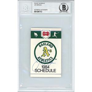 Joe Morgan Oakland Athletics Signed 1984 Season Pocket Schedule Beckett Auth Auto Slab Clearance Cost