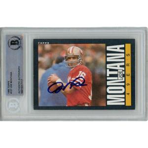 Joe Montana Autographed/Signed 1985 Topps 157 Trading Card Beckett 46623 Free Shipping For Nice