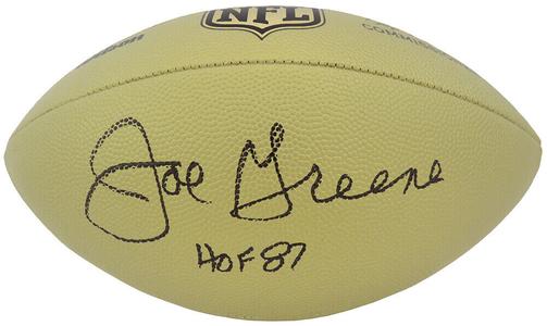 Joe Greene Signed Wilson Duke Gold NFL Replica Football w/HOF'87  (SCHWARTZ COA) 2025 New Sale Online