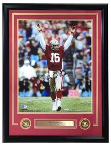Joe Montana Signed Framed 16x20 San Francisco 49ers Arms Raised Photo BAS Free Shipping Online