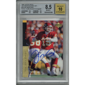 Joe Montana San Francisco 49ers Autographed Signed 1995 Upper Deck Box Set #28 BGS 8.5 / 10 Auto Cheap Sale Get Authentic