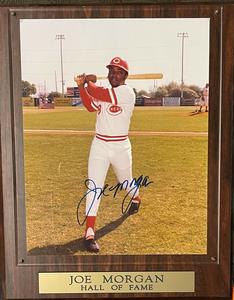 Joe Morgan signed Cincinnati Reds Hall of Fame 8x10 Photo on Plaque (10x13) Cheap Sale How Much