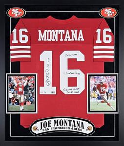 Joe Montana Autograph Inscribed San Francisco 49ers Jersey Framed - LE 5/5 Sale In China
