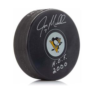 Joe Mullen Signed Pittsburgh Penguins Hockey Puck with HOF Note Free Shipping Cheap Pice
