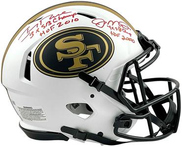 Joe Montana & Jerry Rice Signed SF 49ers Lunar Full Size Helmet SB Champ, HOF Sale Outlet Locations
