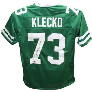 Joe Klecko Autographed/Signed Pro Style Green Jersey Beckett 39539 Discount Newest