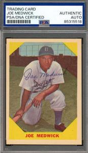 Joe Medwick PSA DNA Signed 1960 Fleer Autograph Sale Good Selling
