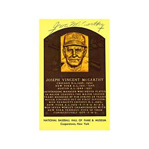 Joe McCarthy Autographed HOF Plaque (JSA Auth) Amazing Pice Cheap Online