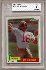 Joe Montana 1981 Topps Rookie Card (RC) #216- Beckett/BGS Graded 7 Near Mint Cheap Geniue Stockist