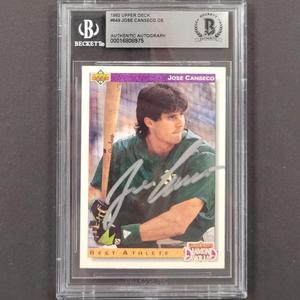 Jose Canseco signed 1992 Upper Deck #649 card auto autograph 975  Beckett BAS Cost Online