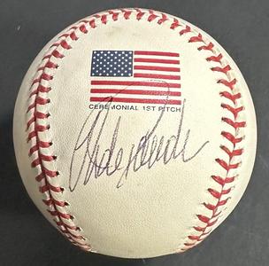 Jorge Posada Signed Official 2001 WS Baseball NY Yankees Auto 9/11 USA Flag PSA Supply