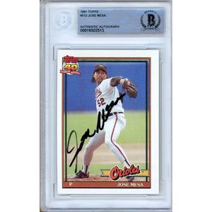 Jose Mesa Baltimore Orioles Signed 1991 Topps Baseball Card Beckett Authentic Auto Slab Ebay Cheap Pice