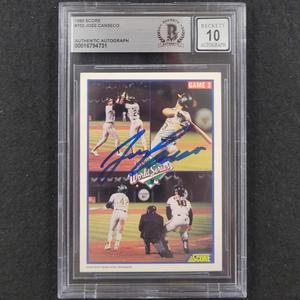 Jose Canseco signed 1990 Score #702 card autograph 731  Beckett BAS 10 auto Free Shipping View