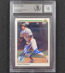 Jose Canseco signed 1990 Upper Deck #66 card autograph 769  Beckett BAS 10 auto 2025 Cheap Pice