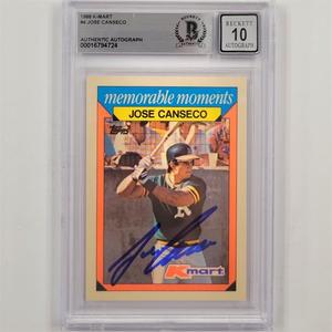 Jose Canseco signed 1988 Topps K-Mart #4 card 724  Beckett BAS 10 auto Best Place Online