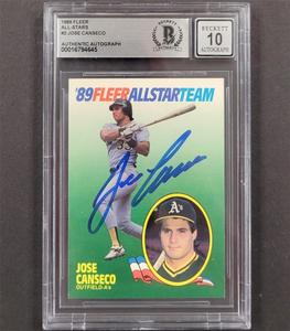 Jose Canseco signed 1989 Fleer All-Stars #2 card 645  Beckett BAS 10 auto For Nice Cheap Online