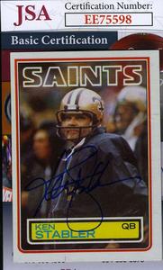 Ken Stabler 1983 Topps Jsa Cert Hand Signed Authentic Autograph Cheap Sale Visit New