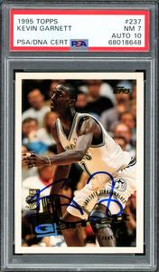 Kevin Garnett 1995 Topps RC Timberwolves PSA 7 Gem 10 Auto PSA/DNA 68018648 Clearance Perfect