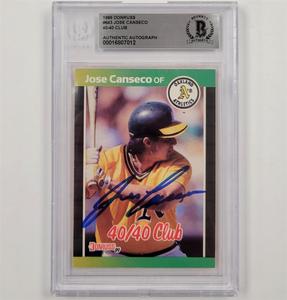 Jose Canseco signed 1989 Donruss 40-40 Club #643 card auto autograph Beckett BAS In China For Sale