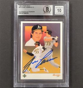 Jose Canseco signed 1989 Upper Deck #670 card autograph 816 Beckett BAS 10 auto Professional