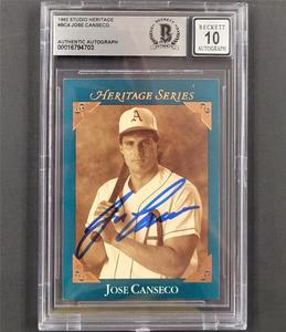 Jose Canseco signed 1992 Studio Heritage card #BC4 autograph  BAS 10 auto With Mastercard Online