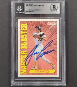 Jose Canseco signed 1991 Score MB #690 card auto autograph  Beckett BAS Clearance For Cheap